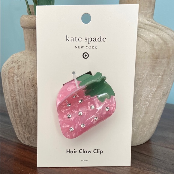 New kate spade NEW YORK Pink Strawberry Hair Claw Clip - Picture 1 of 2